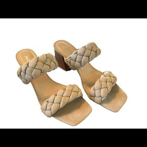 SODA brand braided heels, size 9 never worn.